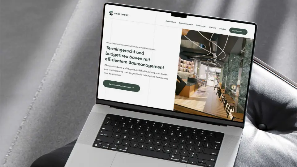 Baubewusst website homepage design Baubewusst website homepage design