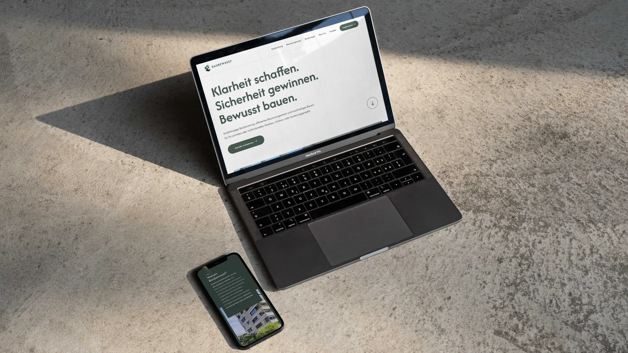Baubewusst website by GEWINNER BRANDING baubewusst.ch Website Mockup