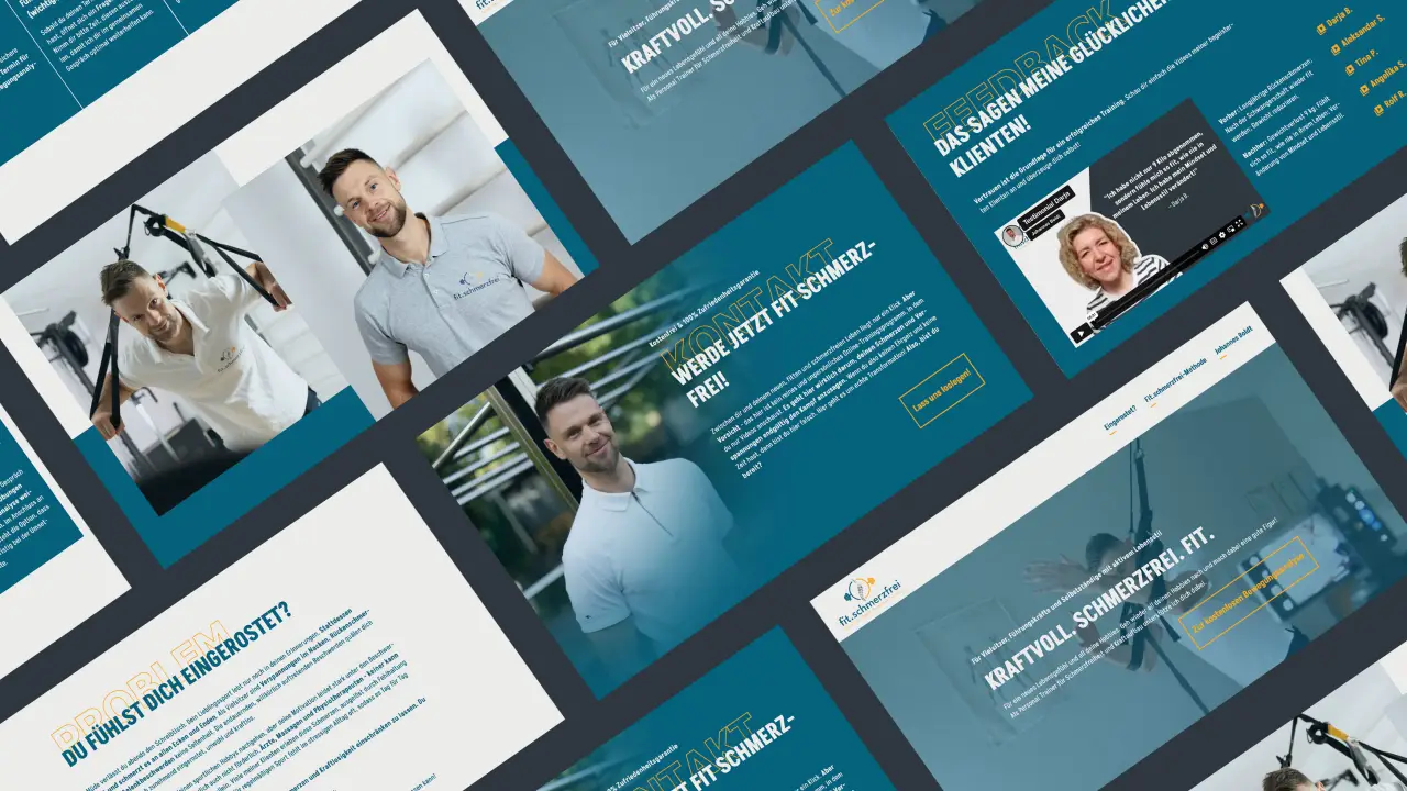 Fit Schmerzfrei brand identity application