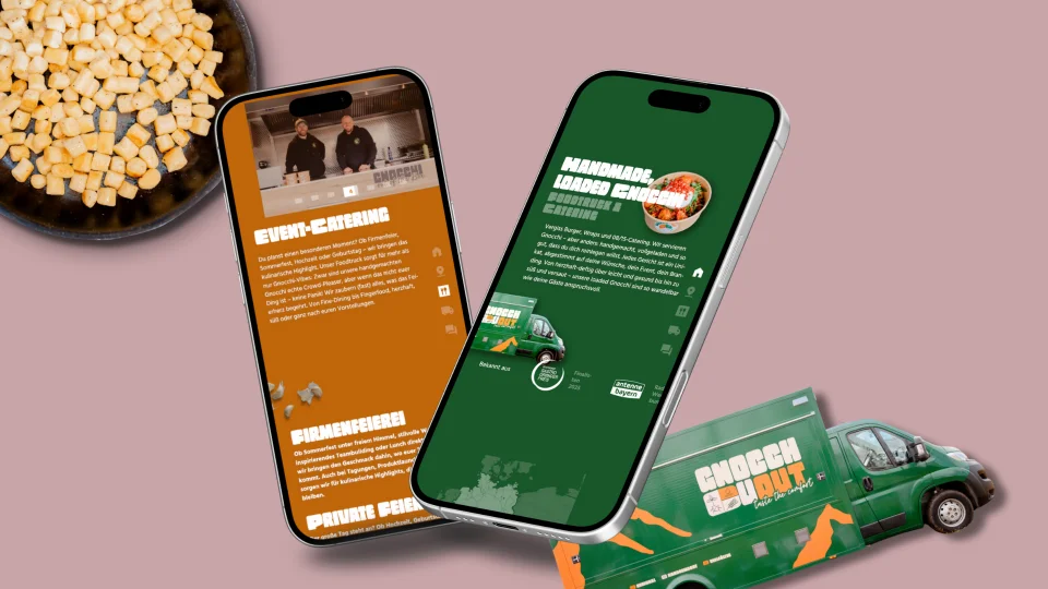 Website mockup for GnocchUout