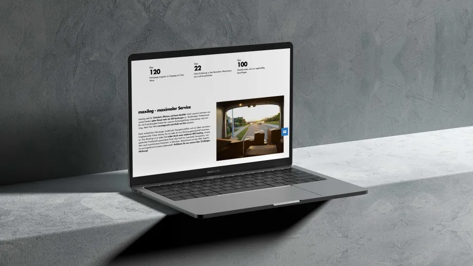 Maxilog website design detail