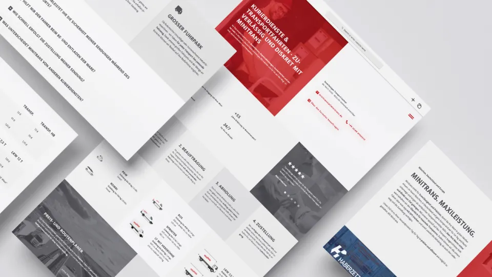 Minitrans mobile website view
