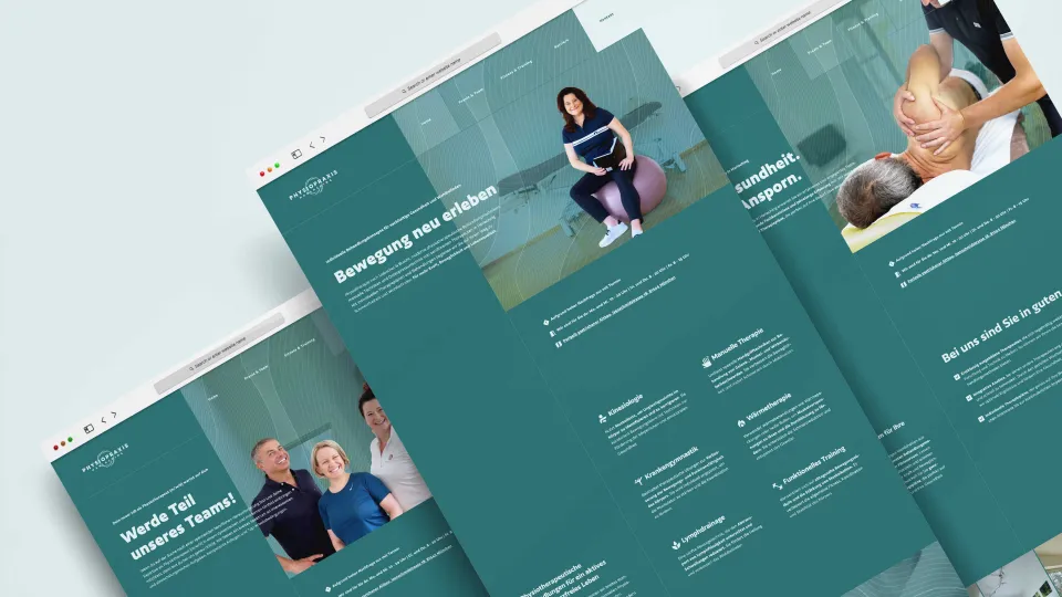 Website showcase for Physiopraxis Harlaching