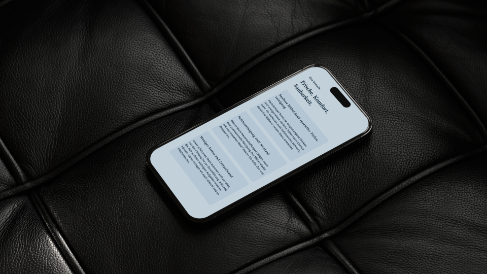 Website mockup for Polsterreinigung Louis
