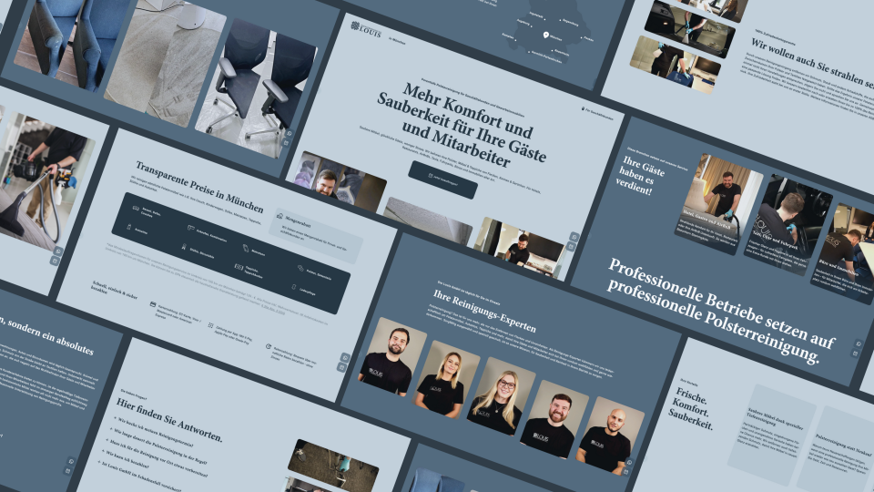 Website showcase for Polsterreinigung Louis