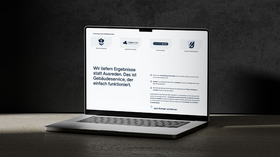 Website mockup for Schneider Gebäudeservice