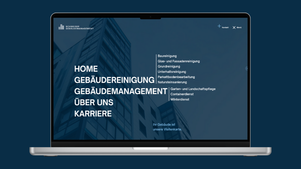 Website showcase for Schneider Gebäudeservice