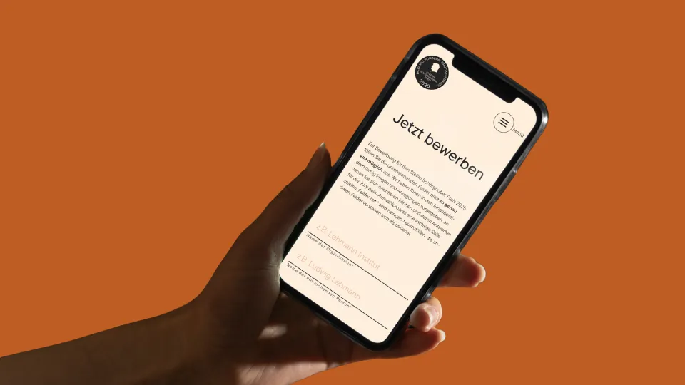 Mobile website view for the Stefan Schörghuber Preis