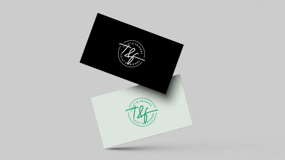 Business cards for Talat & Friends